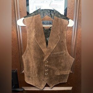 Vintage Unisex Brown 100% Leather Vest by J. Riggings Sz M